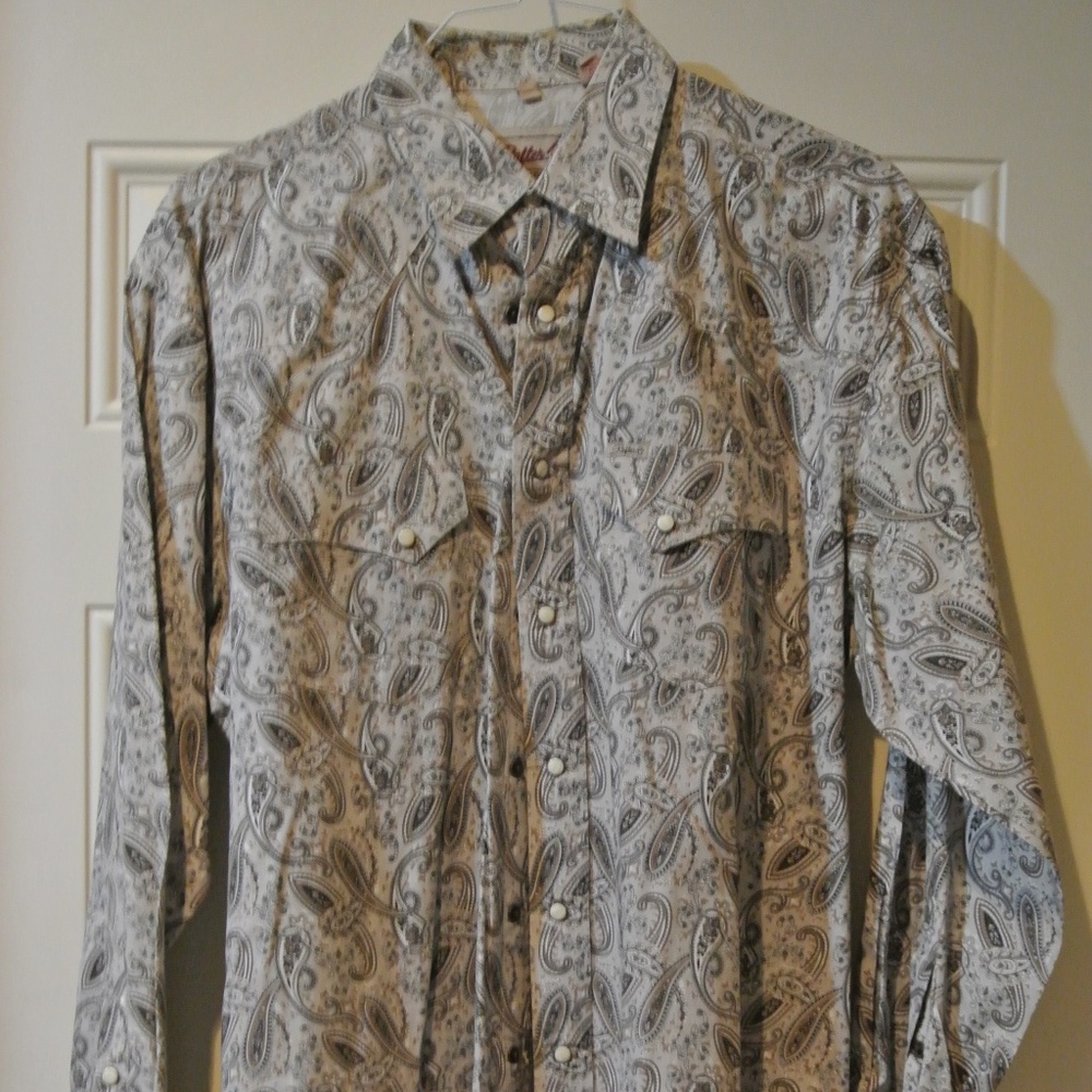 MENS XL RAFTER C PEARL SNAP LONG SLEEVE SHIRT